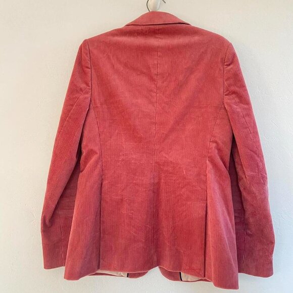 Boden Corduroy Librarian Core Salmon Pink Preppy Minimalist Blazer Jacket Size 6 - Picture 5 of 7